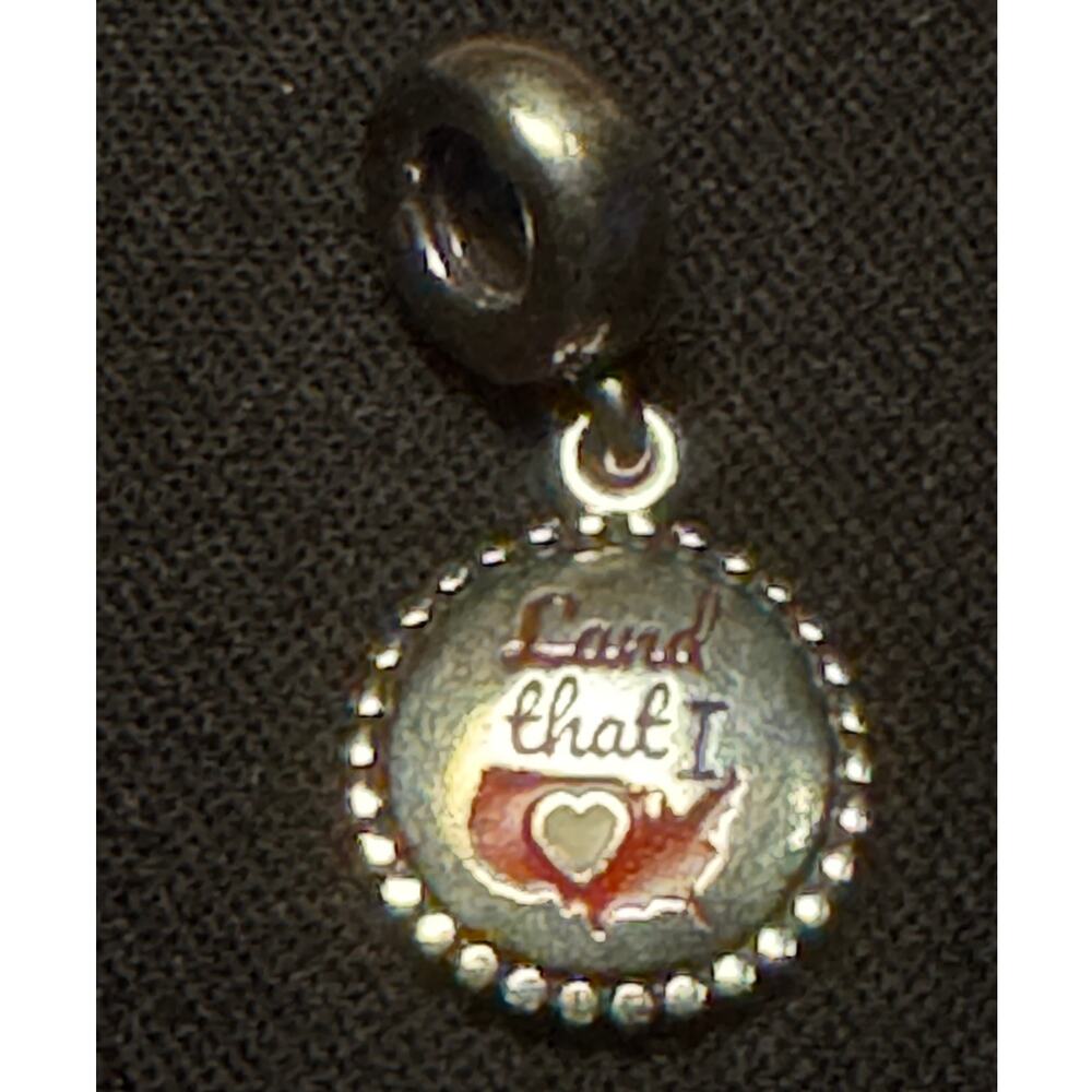 925 Sterling Silver Pandora "Land That I Love" Charm - Picture 1 of 4